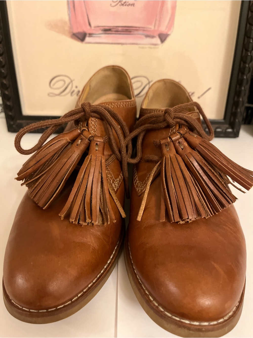 Sperry Women's Classic Cognac/Brown Leather Kiltie Tassel Loafers - Size 8